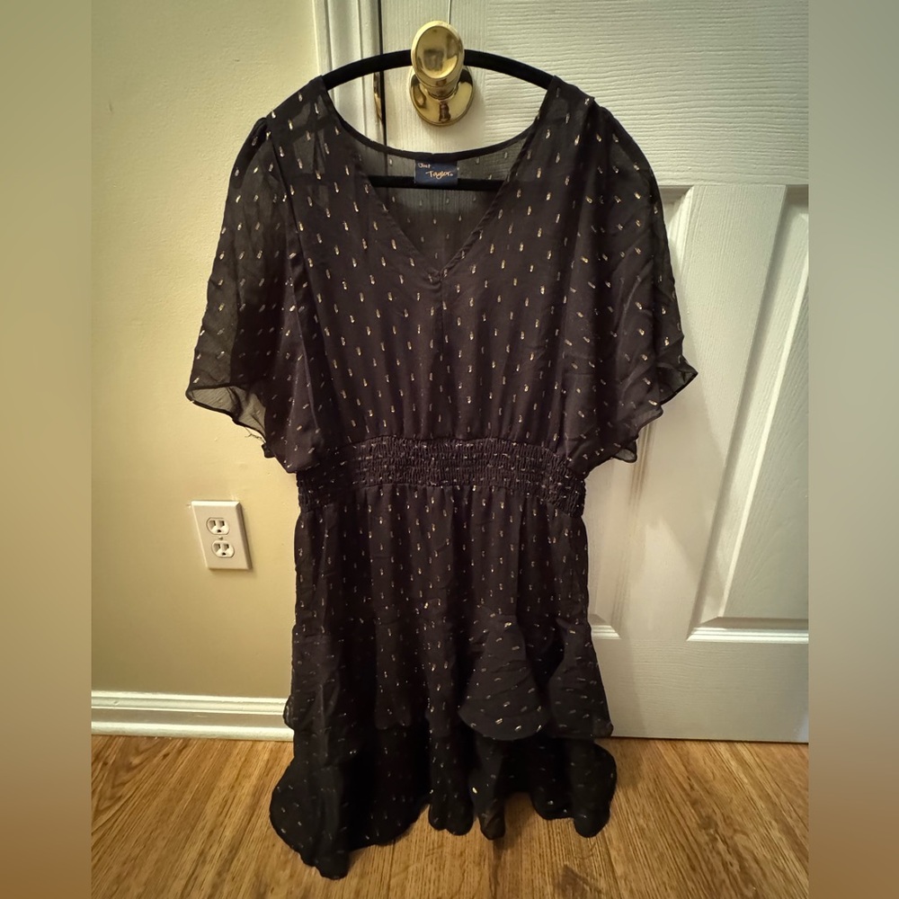 Black Dress with Gold Details
